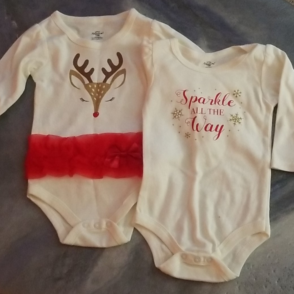 Baby Christmas Onsies NWTs sz 3-6 m